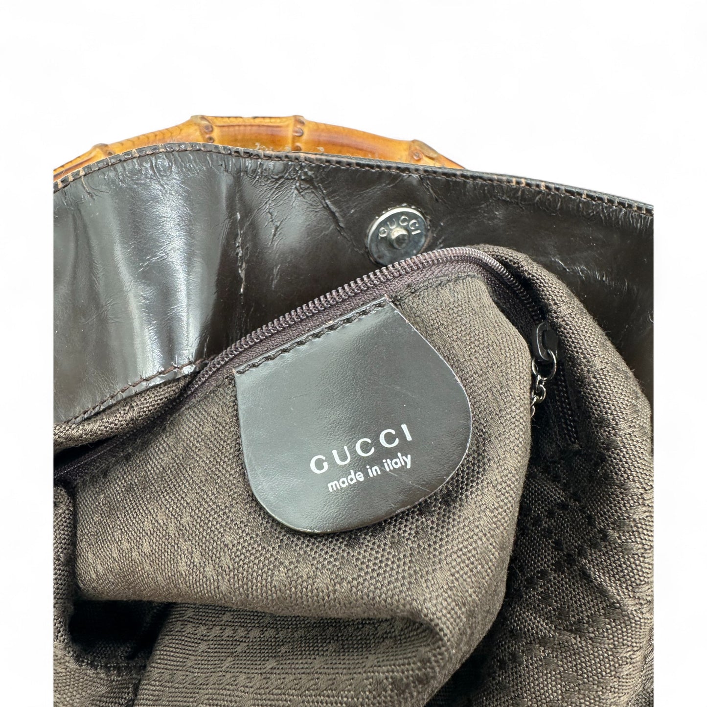 Vintage Gucci Nylon Bamboo Shoulder Bag