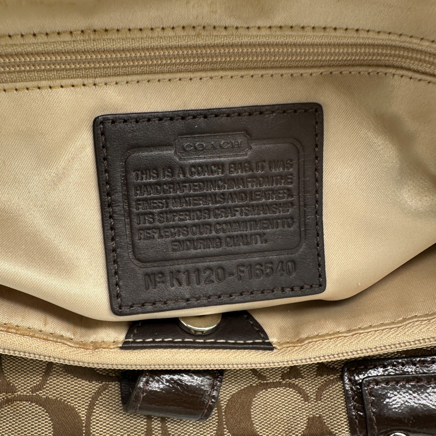 Vintage Coach F16540 Penelope Carryall Tote Bag