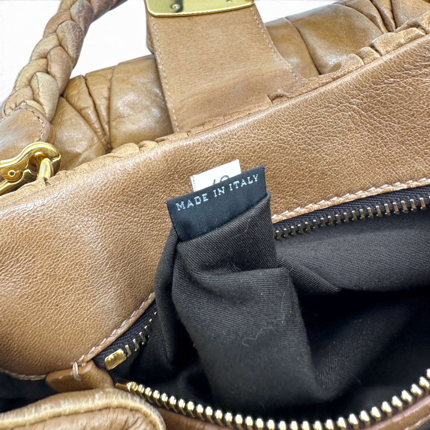 Miu Miu Matelassè Denim Tote Handtasche