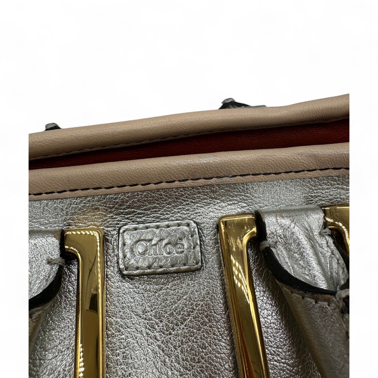 Chloè Mini Ethel Handbag with Two Way Strap in Silver Leather - Thanks it's Vintage