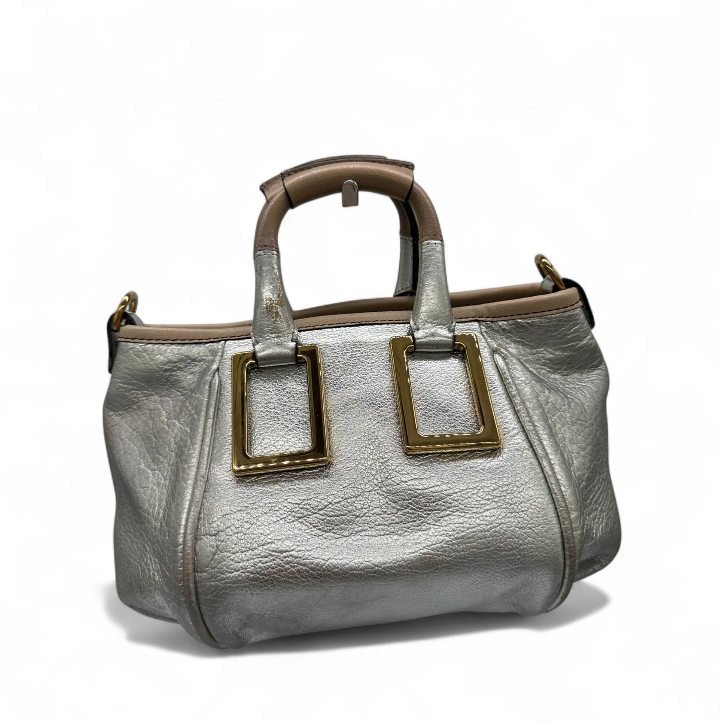 Chloè Mini Ethel Handbag with Two Way Strap in Silver Leather - Thanks it's Vintage