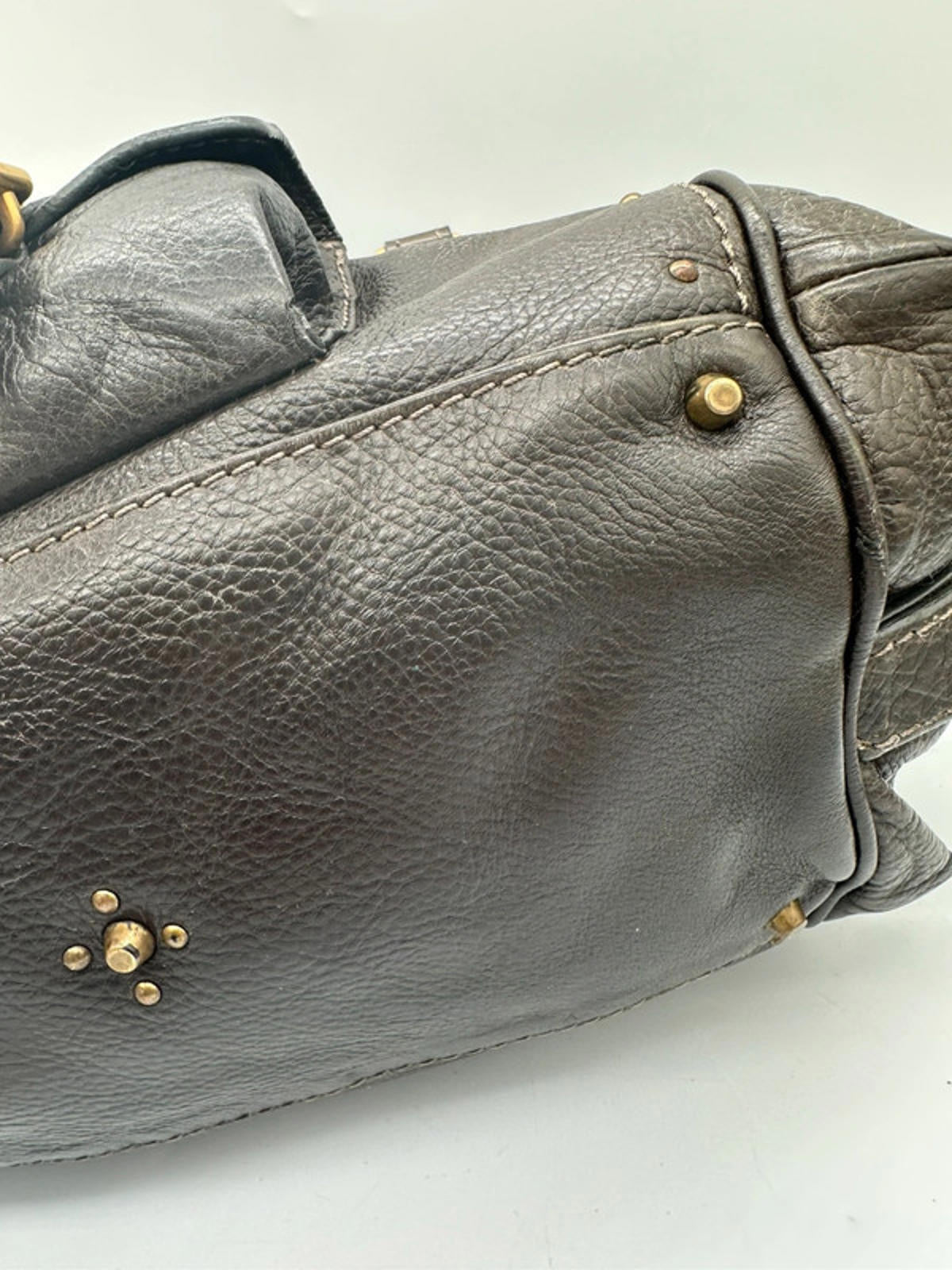 Vintage Chloé Paddington Handbag in Dark Brown Grain Leather
