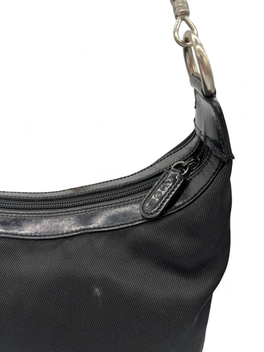 Gucci Bamboo Black Nylon Shoulder Bag - Thanks it's Vintage