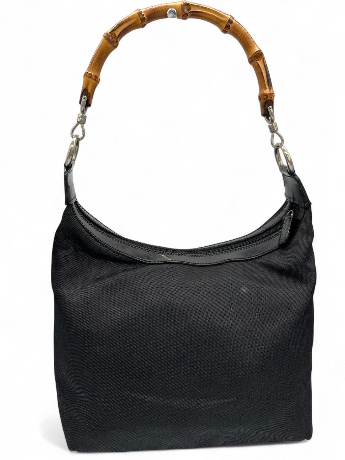 Gucci Bamboo Black Nylon Shoulder Bag - Thanks it's Vintage