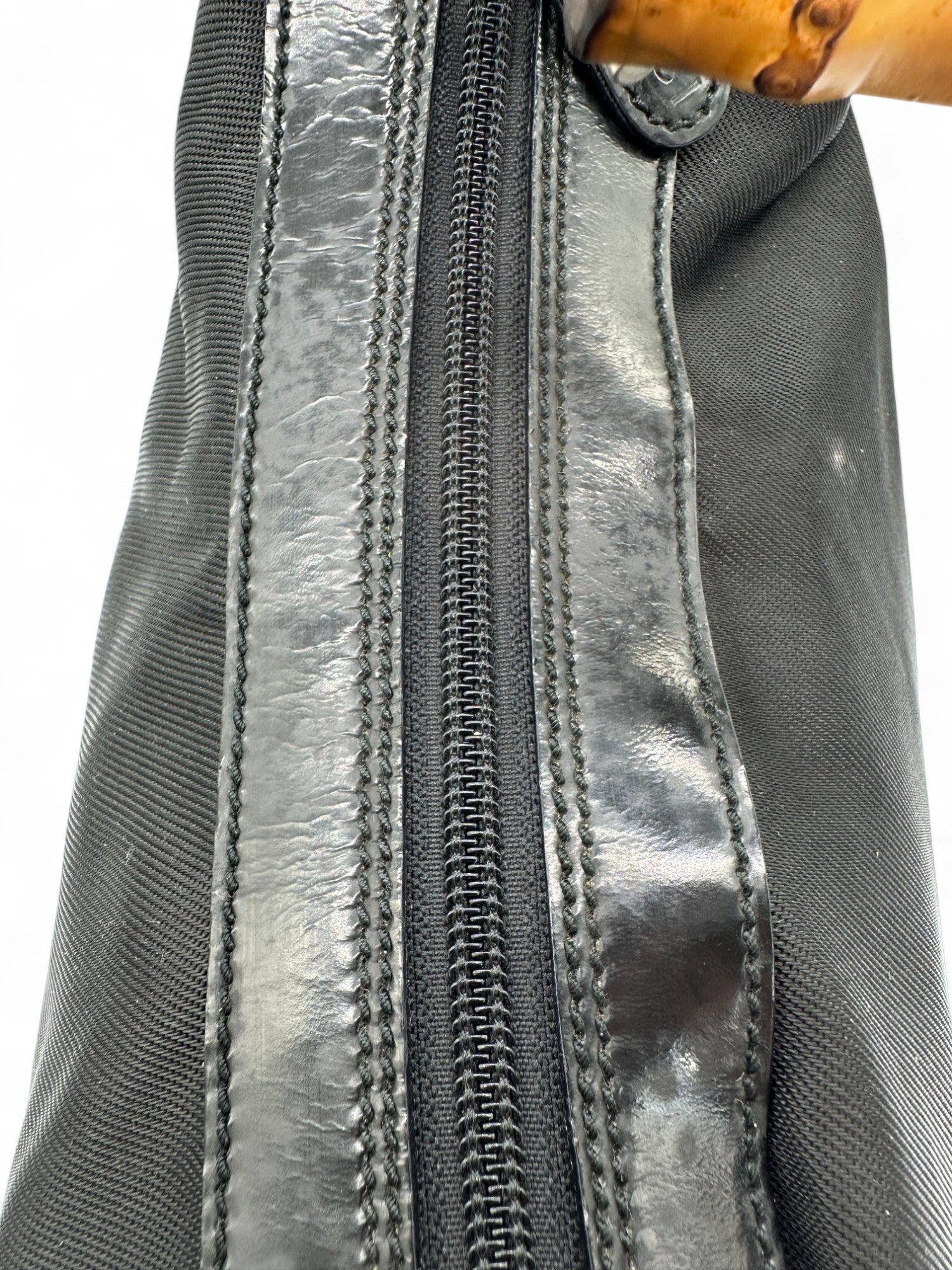 Gucci Bamboo Black Nylon Shoulder Bag - Thanks it's Vintage