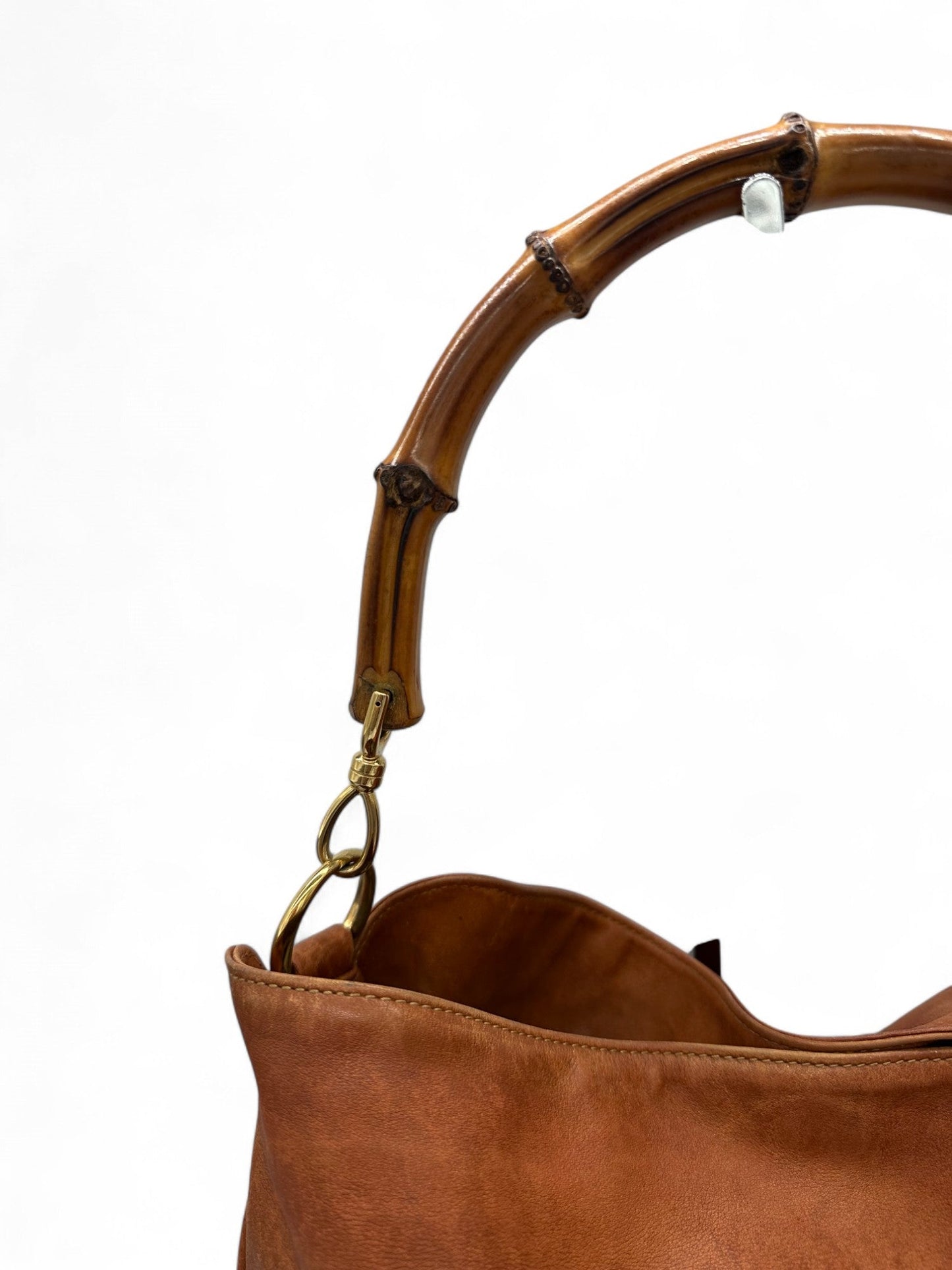 Gucci Bamboo Brown Leather Handbag - Thanks it's Vintage