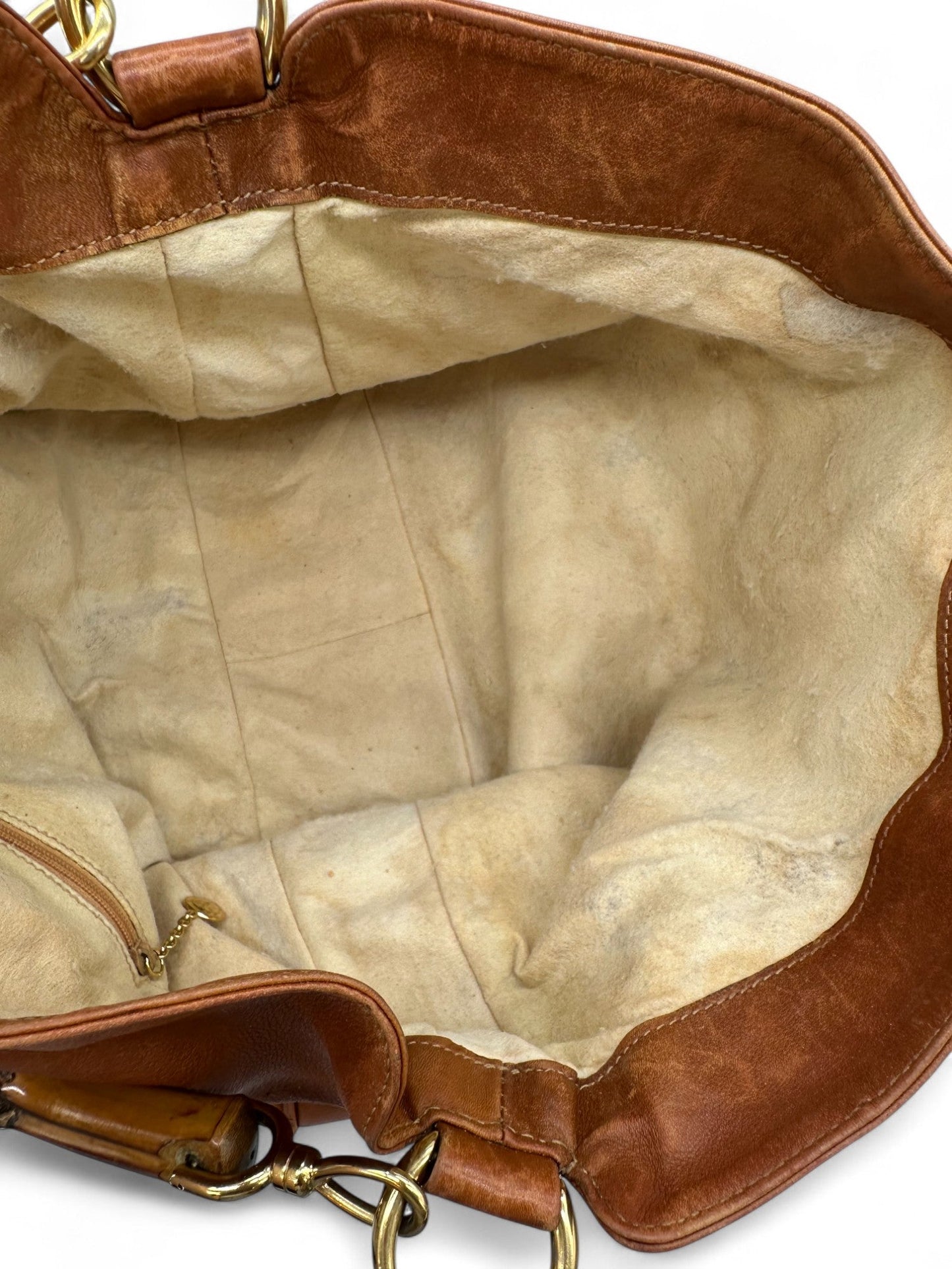 Gucci Bamboo Brown Leather Handbag - Thanks it's Vintage