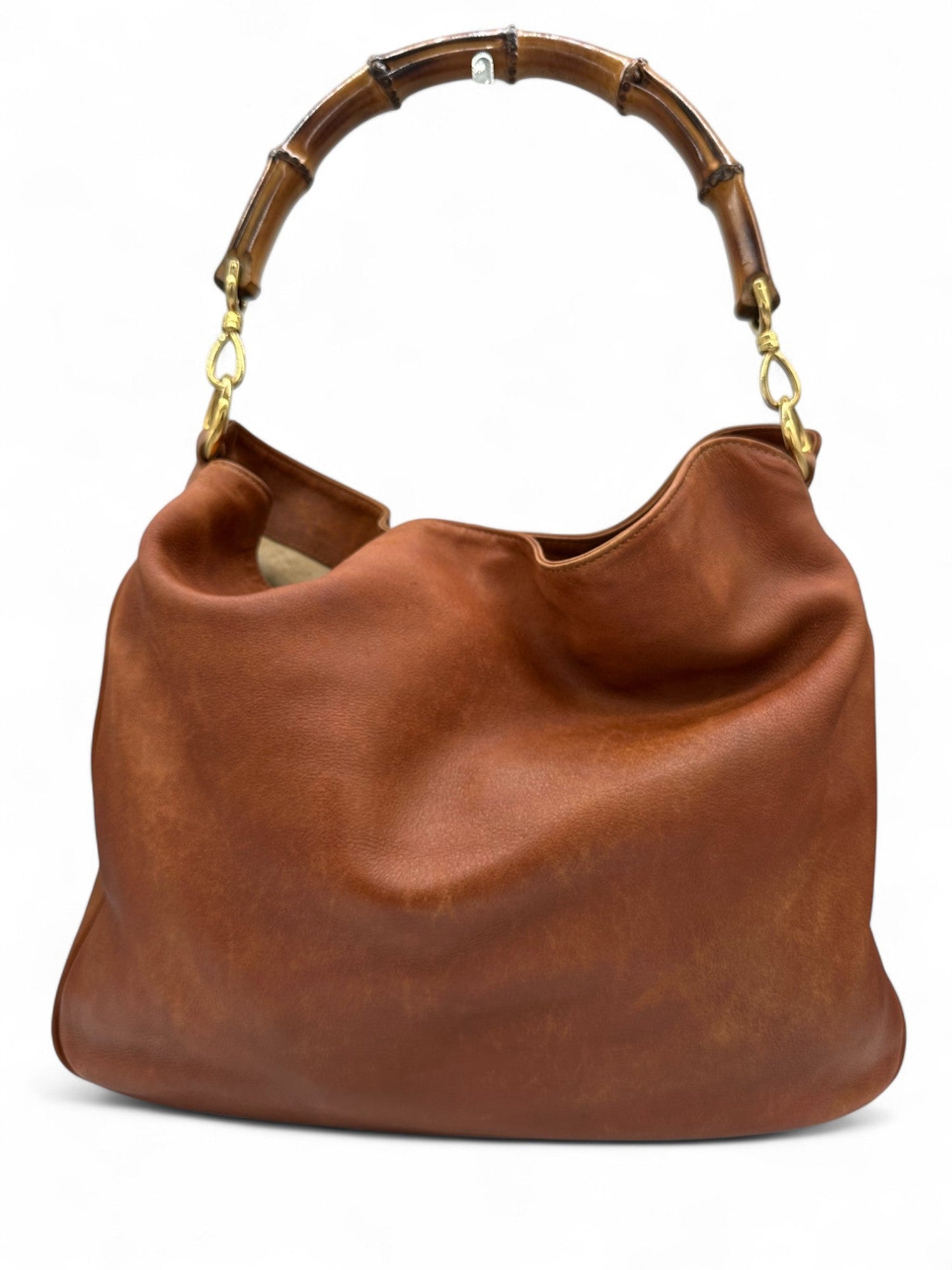Gucci Bamboo Brown Leather Handbag - Thanks it's Vintage