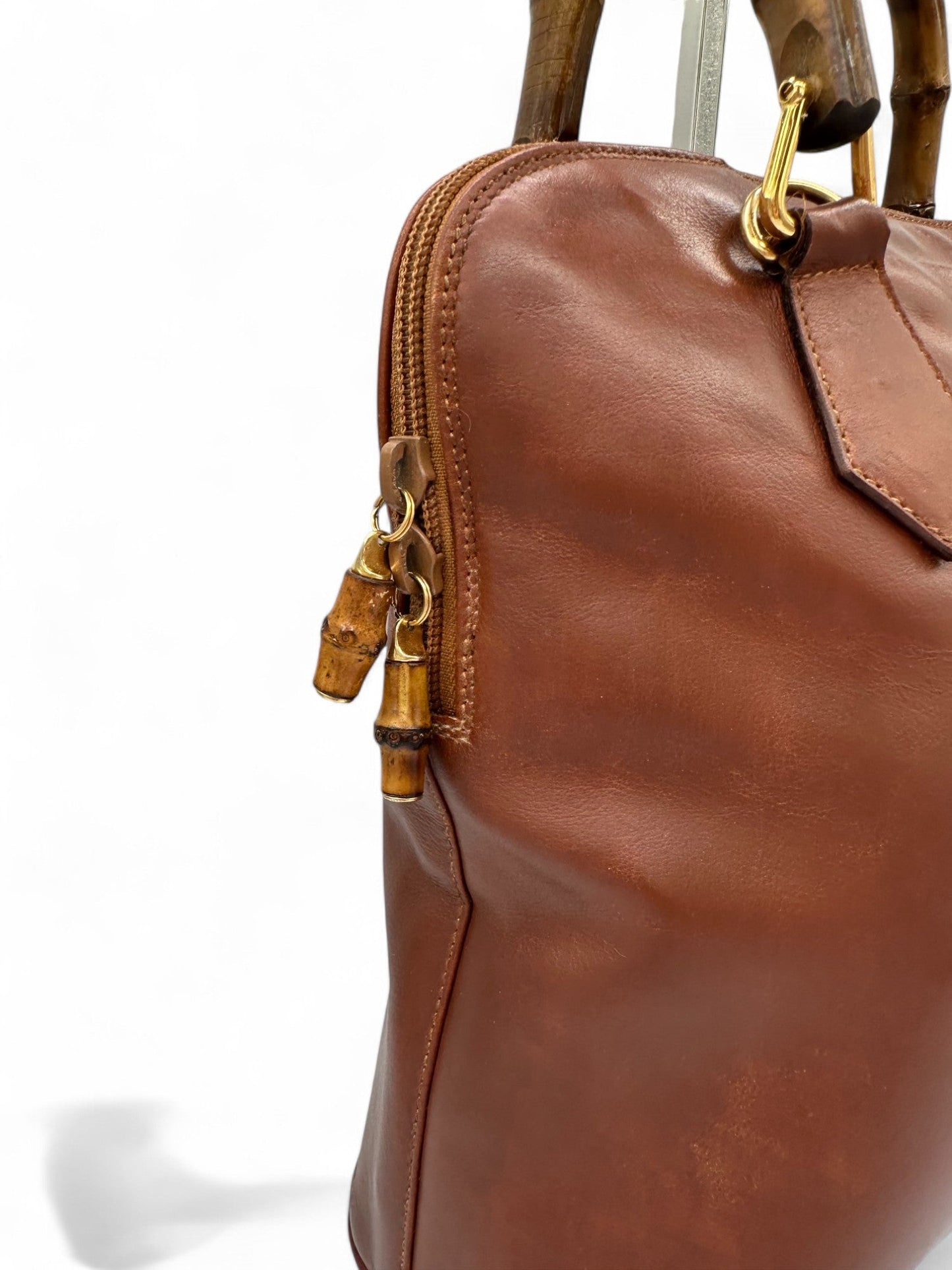 Gucci Bamboo Brown Leather Handbag - Thanks it's Vintage