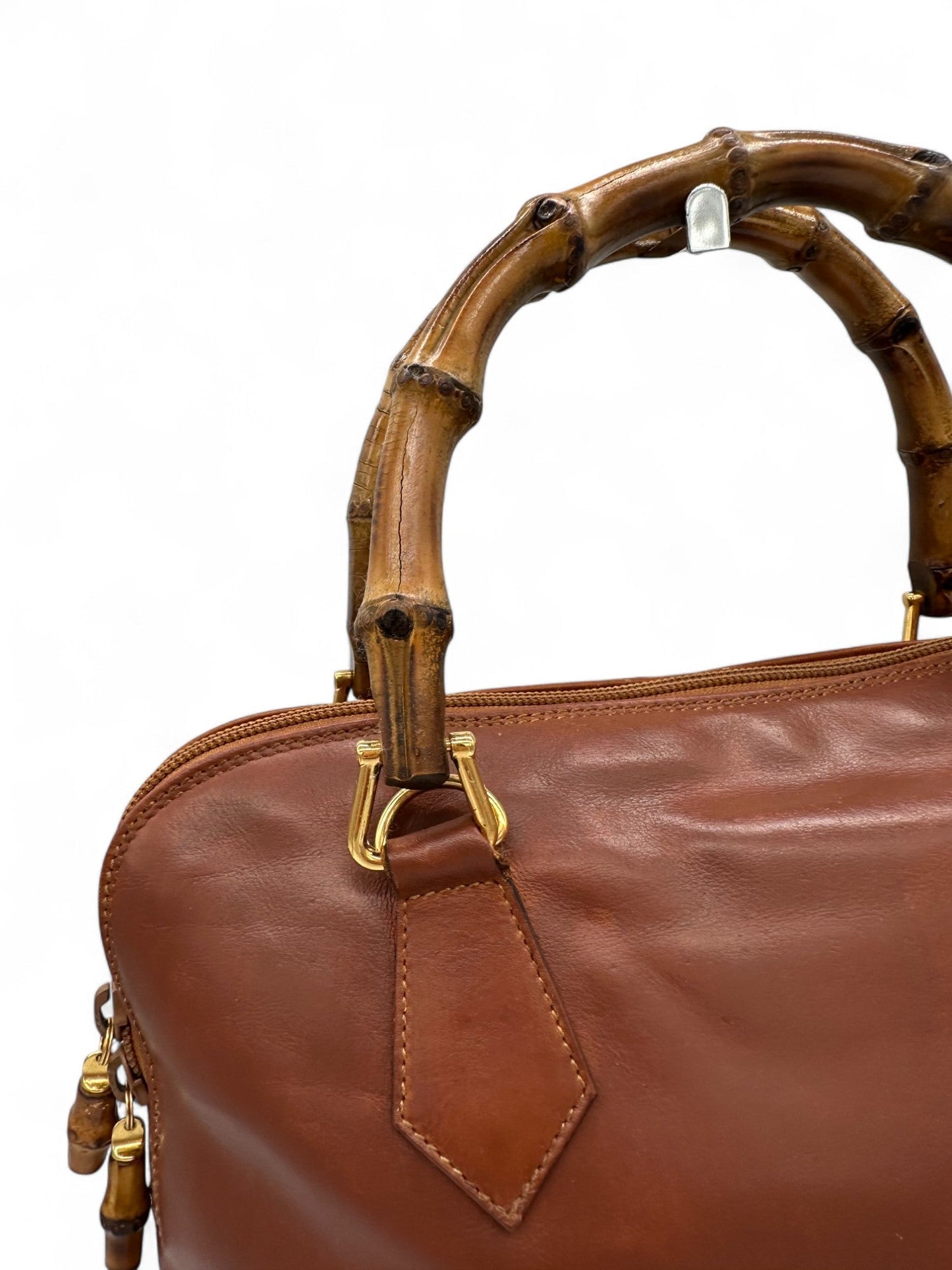 Gucci Bamboo Brown Leather Handbag - Thanks it's Vintage