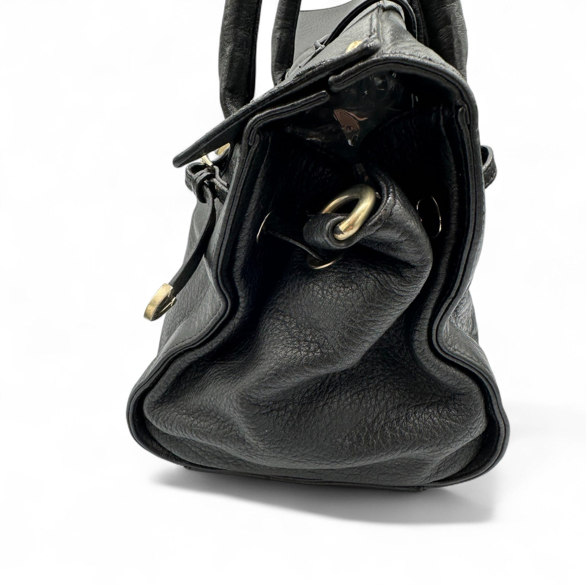 Jimmy Choo Black Leather Drawstring Handbag - Thanks it's Vintage