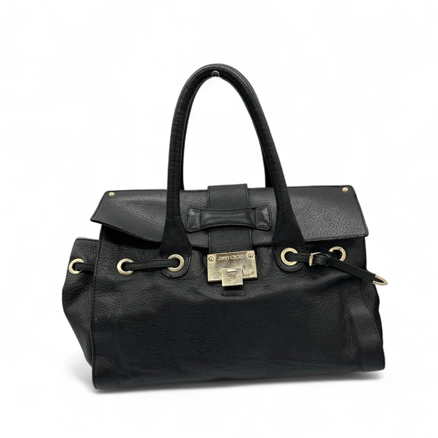 Jimmy Choo Black Leather Drawstring Handbag - Thanks it's Vintage