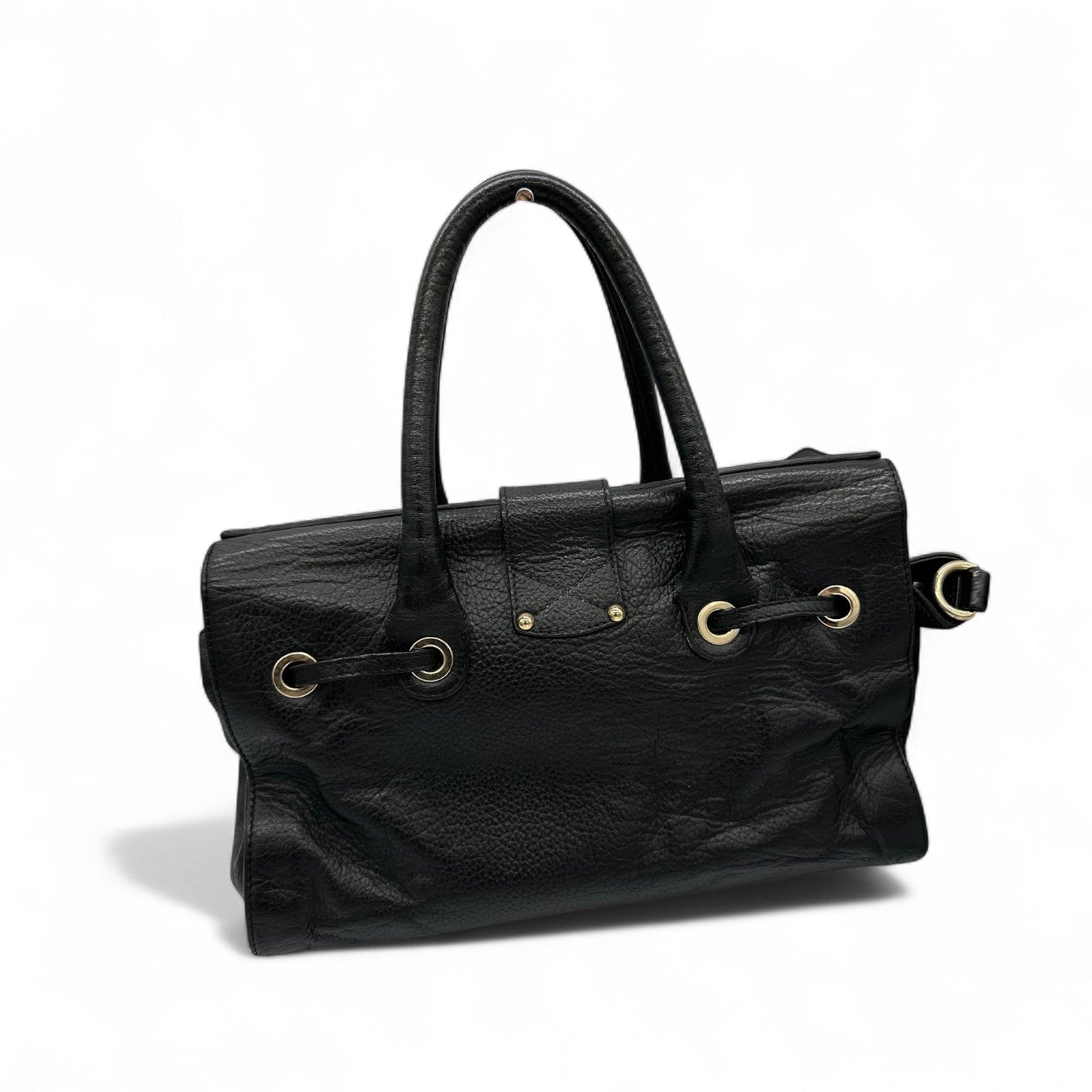 Jimmy Choo Black Leather Drawstring Handbag - Thanks it's Vintage