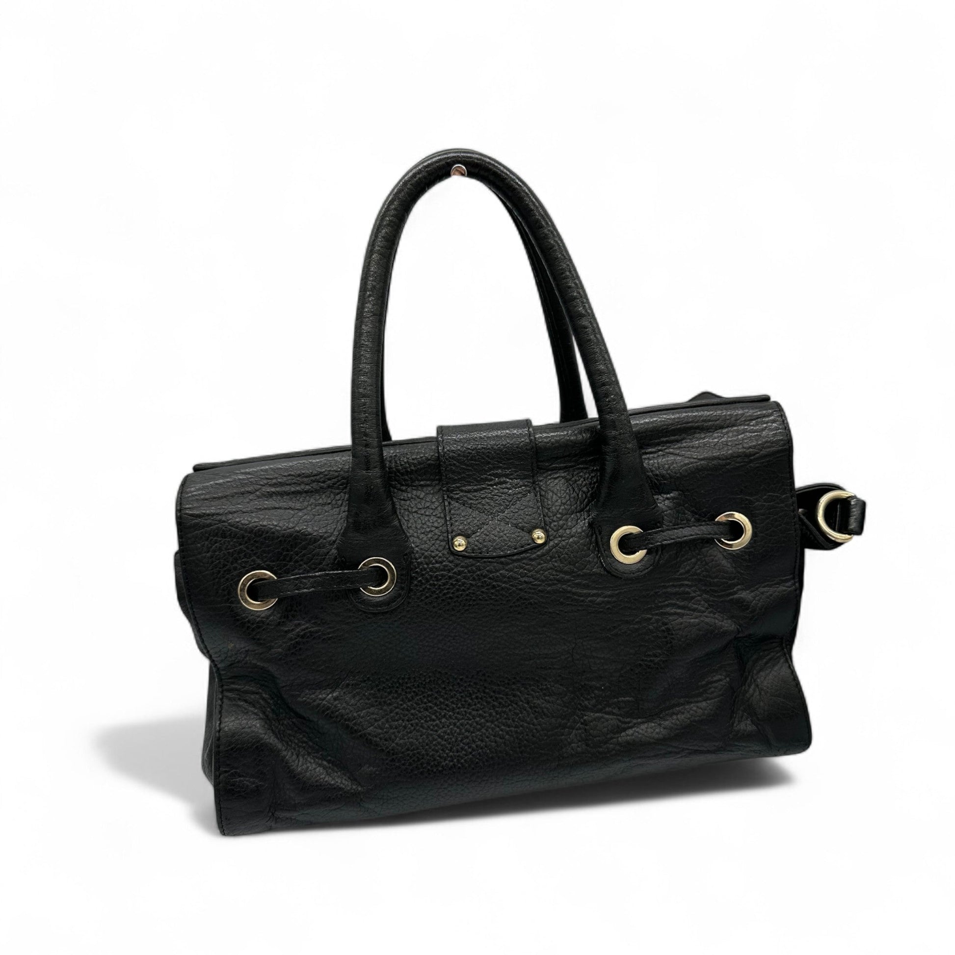 Jimmy Choo Black Leather Drawstring Handbag - Thanks it's Vintage