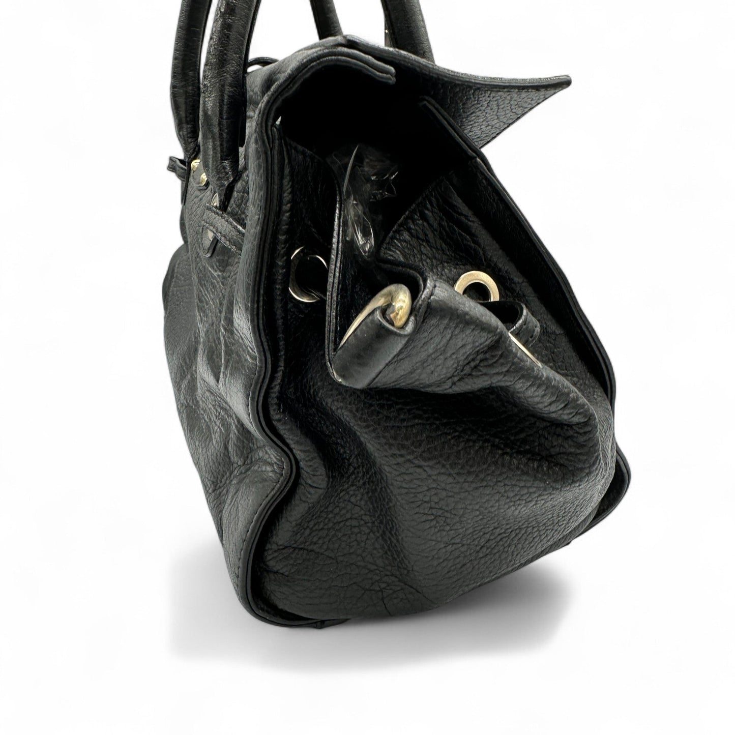 Jimmy Choo Black Leather Drawstring Handbag - Thanks it's Vintage