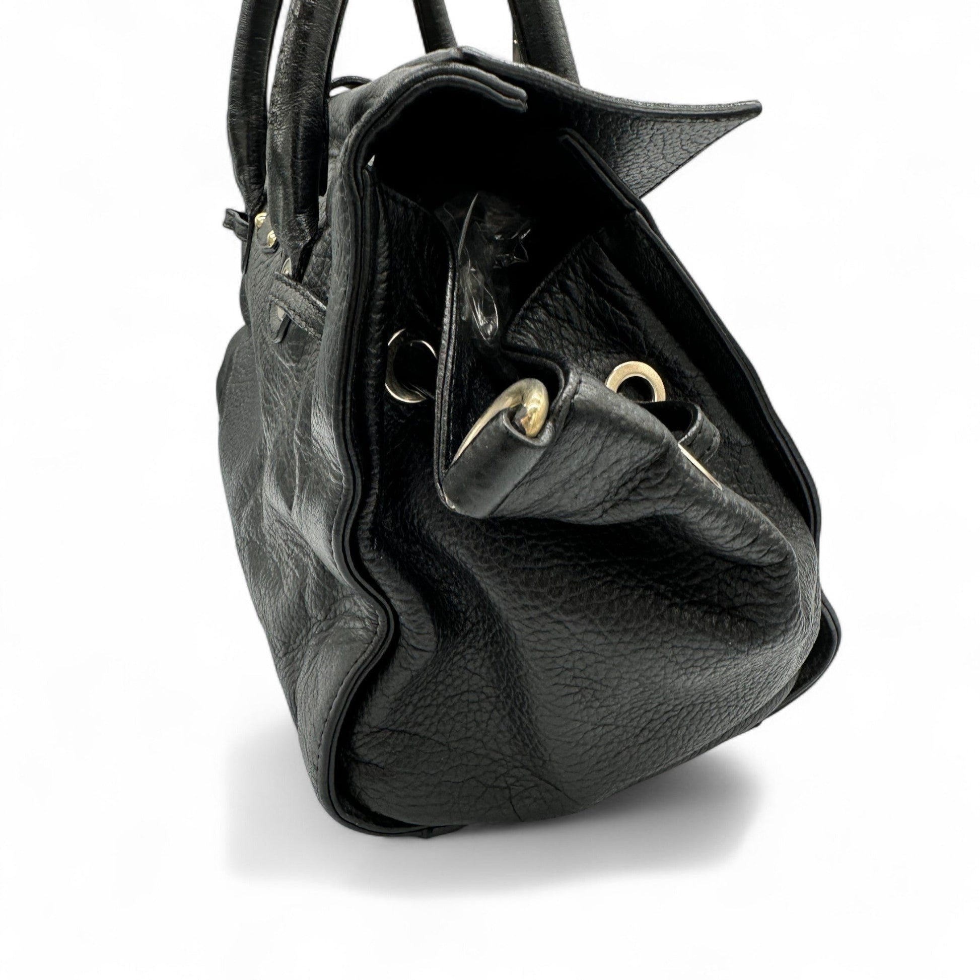 Jimmy Choo Black Leather Drawstring Handbag - Thanks it's Vintage