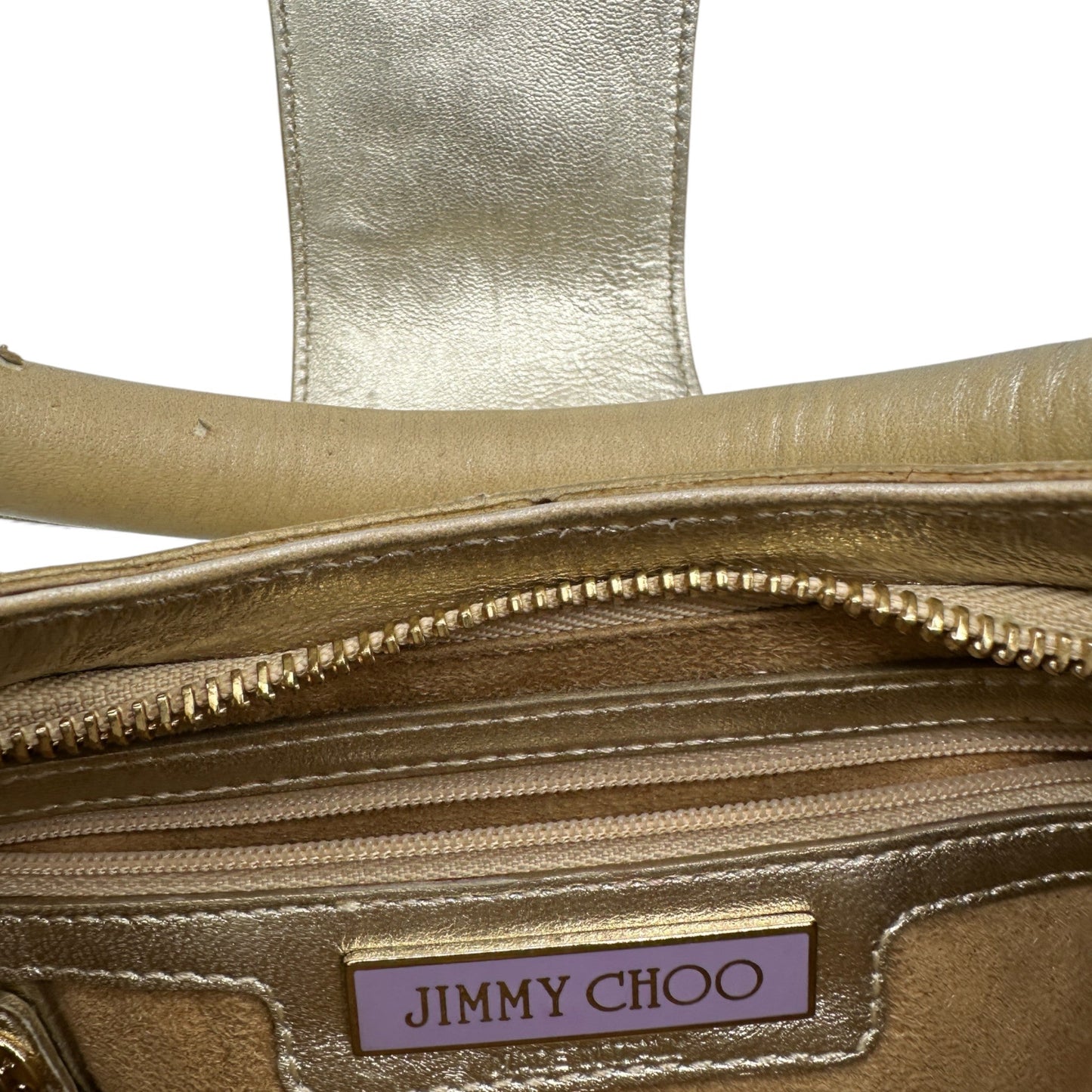 Jimmy Choo Gold Leather Top Handle Bag - Thanks it's Vintage