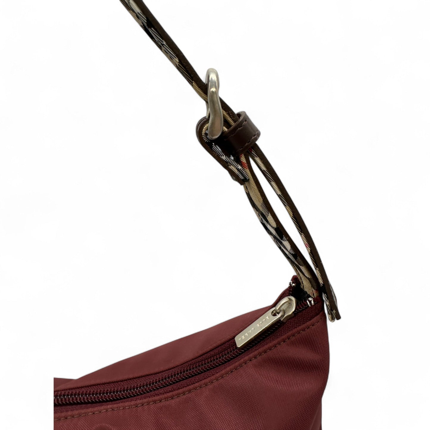 Vintage Burberry Blue Label Burgundy Nylon Shoulder Bag - Thanks it's Vintage