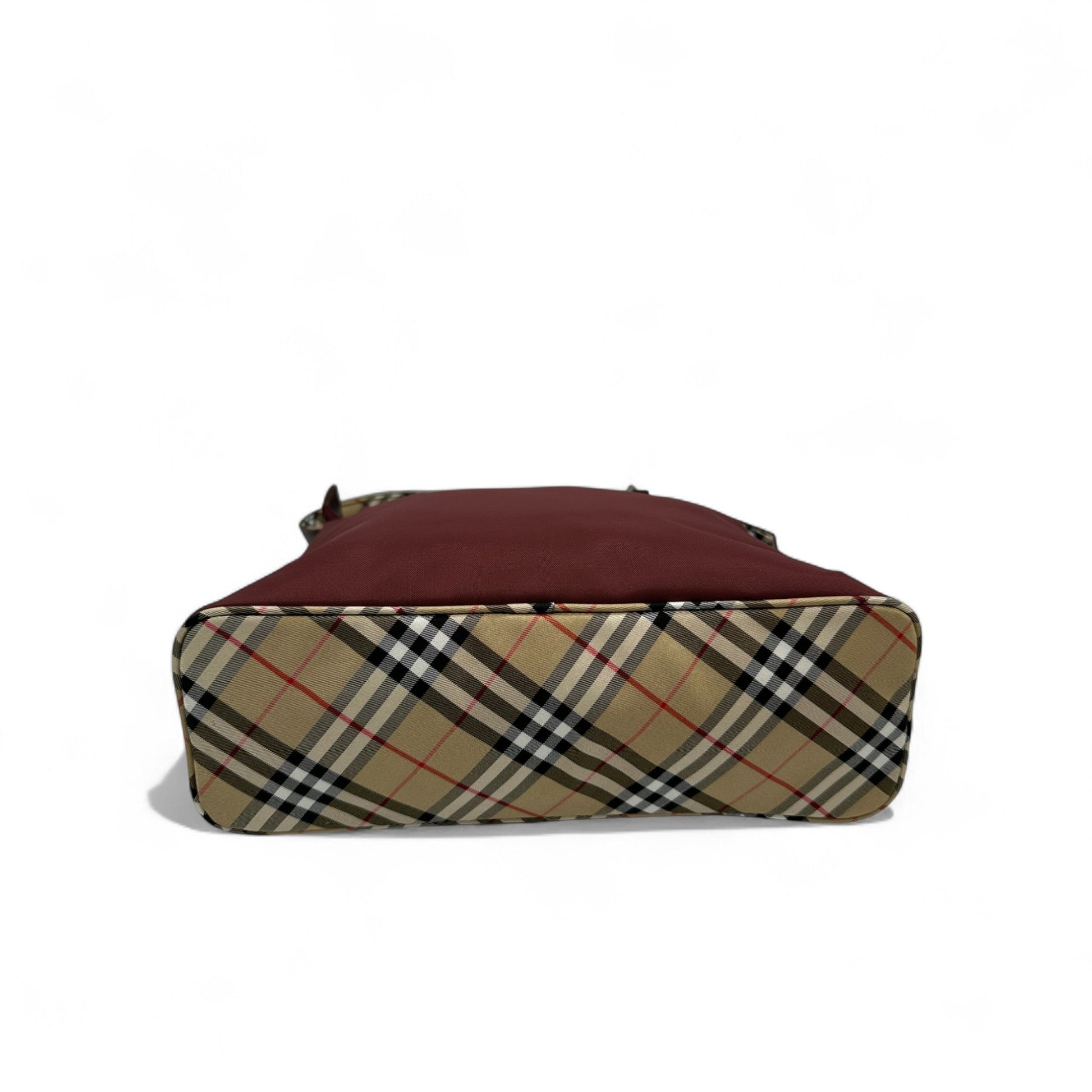 Vintage Burberry Blue Label Burgundy Nylon Shoulder Bag - Thanks it's Vintage