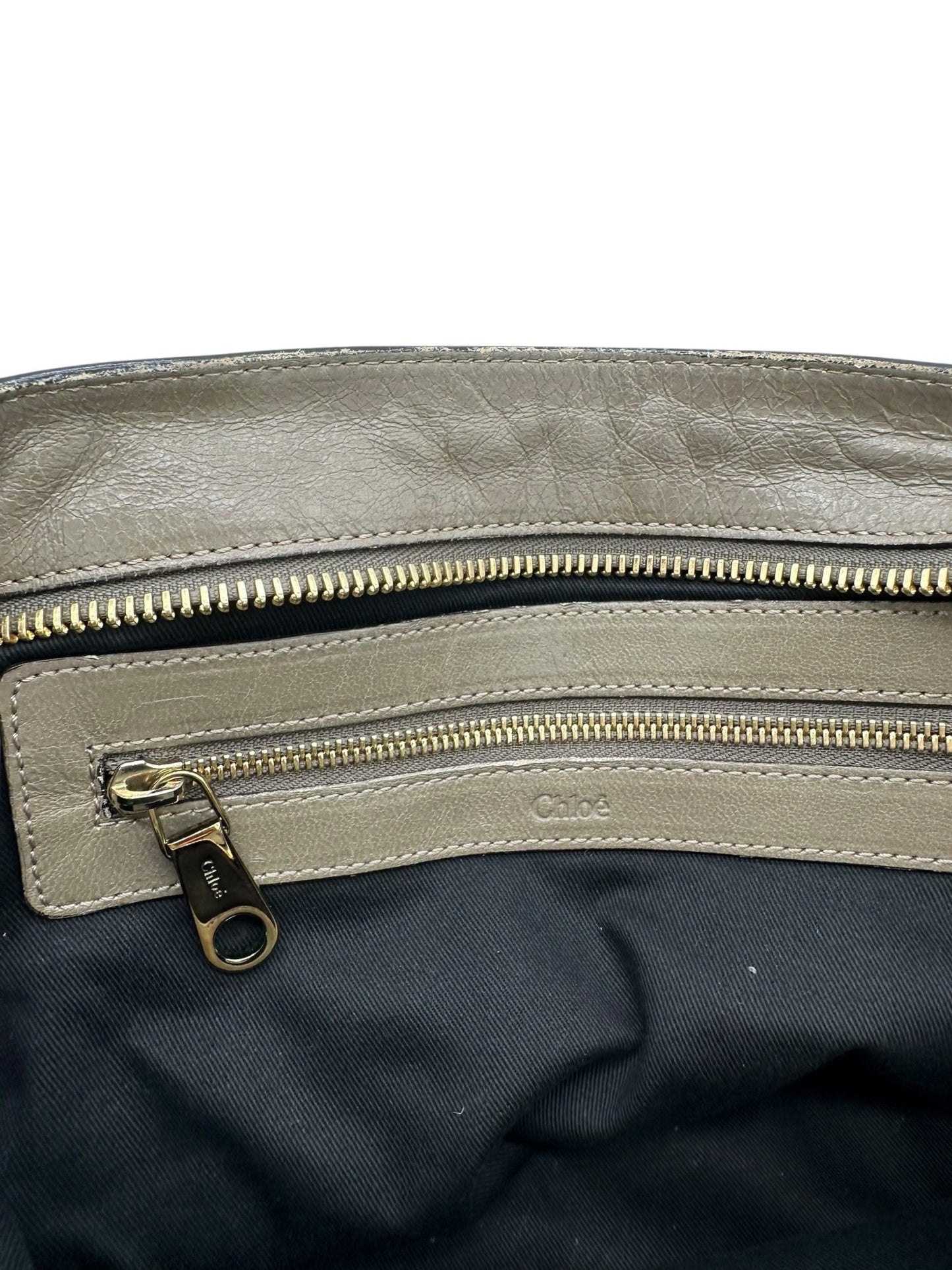 Vintage Chloé Ethel Handbag with Grey Leather and Gold Hardware - Thanks it's Vintage