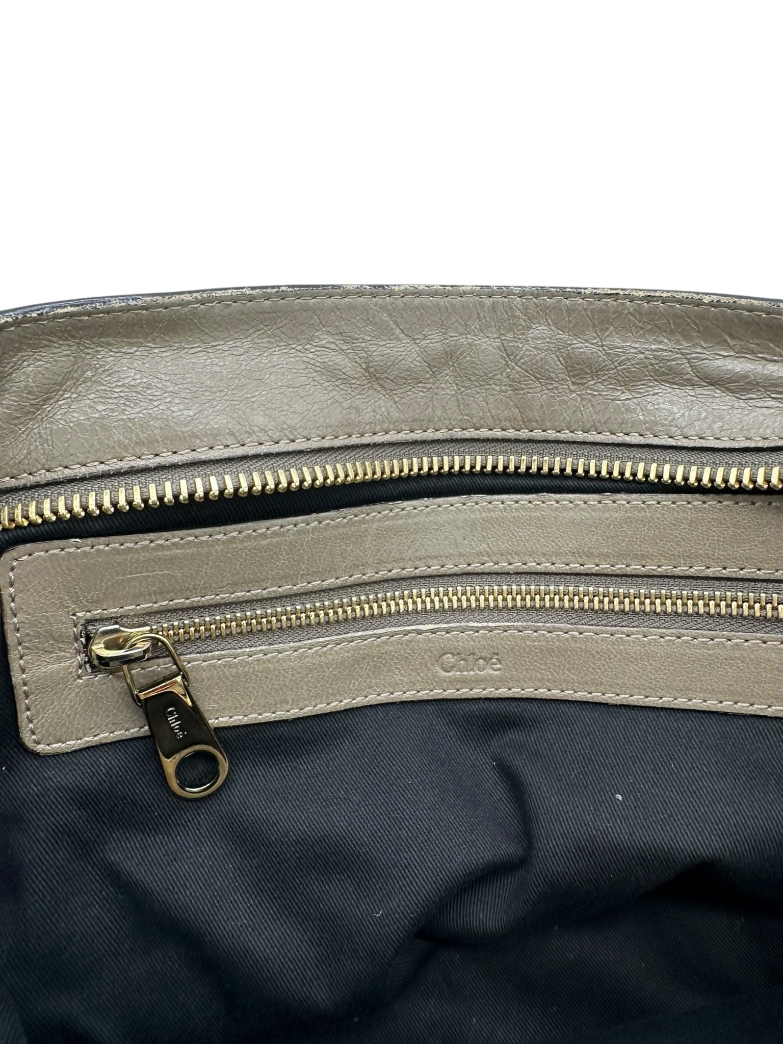 Vintage Chloé Ethel Handbag with Grey Leather and Gold Hardware - Thanks it's Vintage