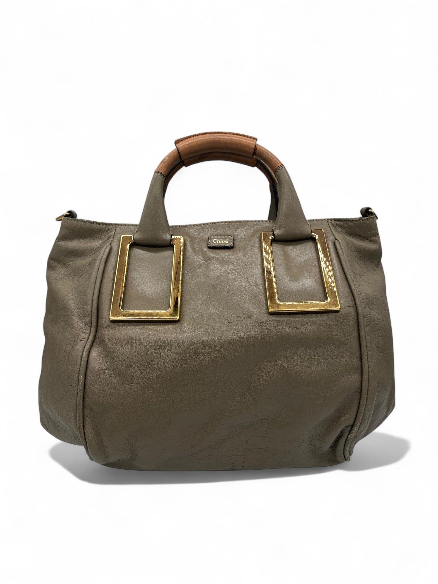 Vintage Chloé Ethel Handbag with Grey Leather and Gold Hardware - Thanks it's Vintage