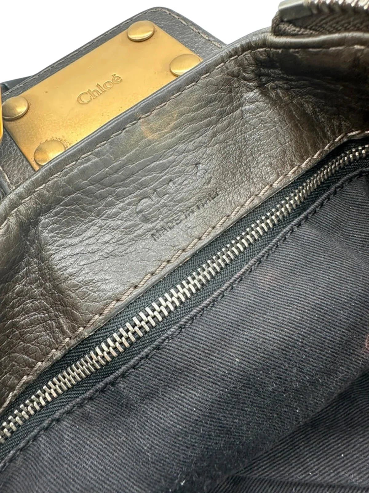 Vintage Chloé Paddington Handbag in Dark Brown Grain Leather - Thanks it's Vintage