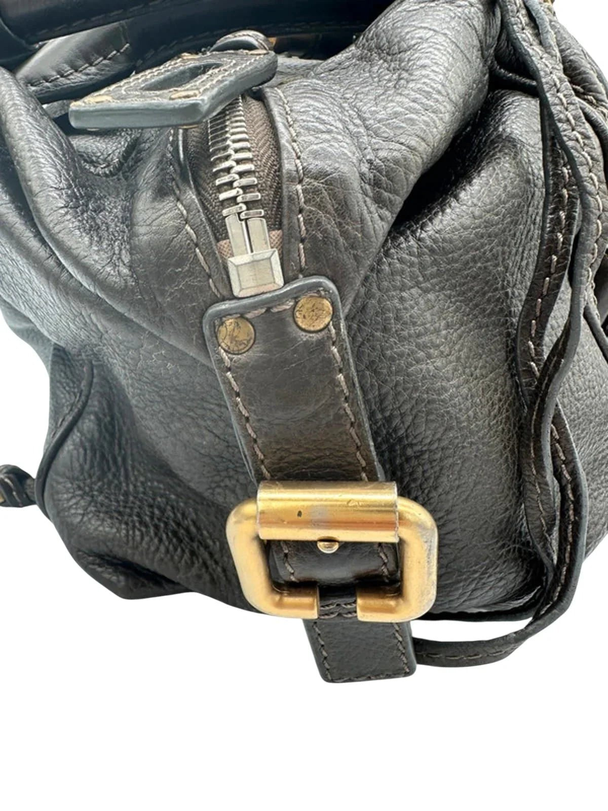Vintage Chloé Paddington Handbag in Dark Brown Grain Leather - Thanks it's Vintage