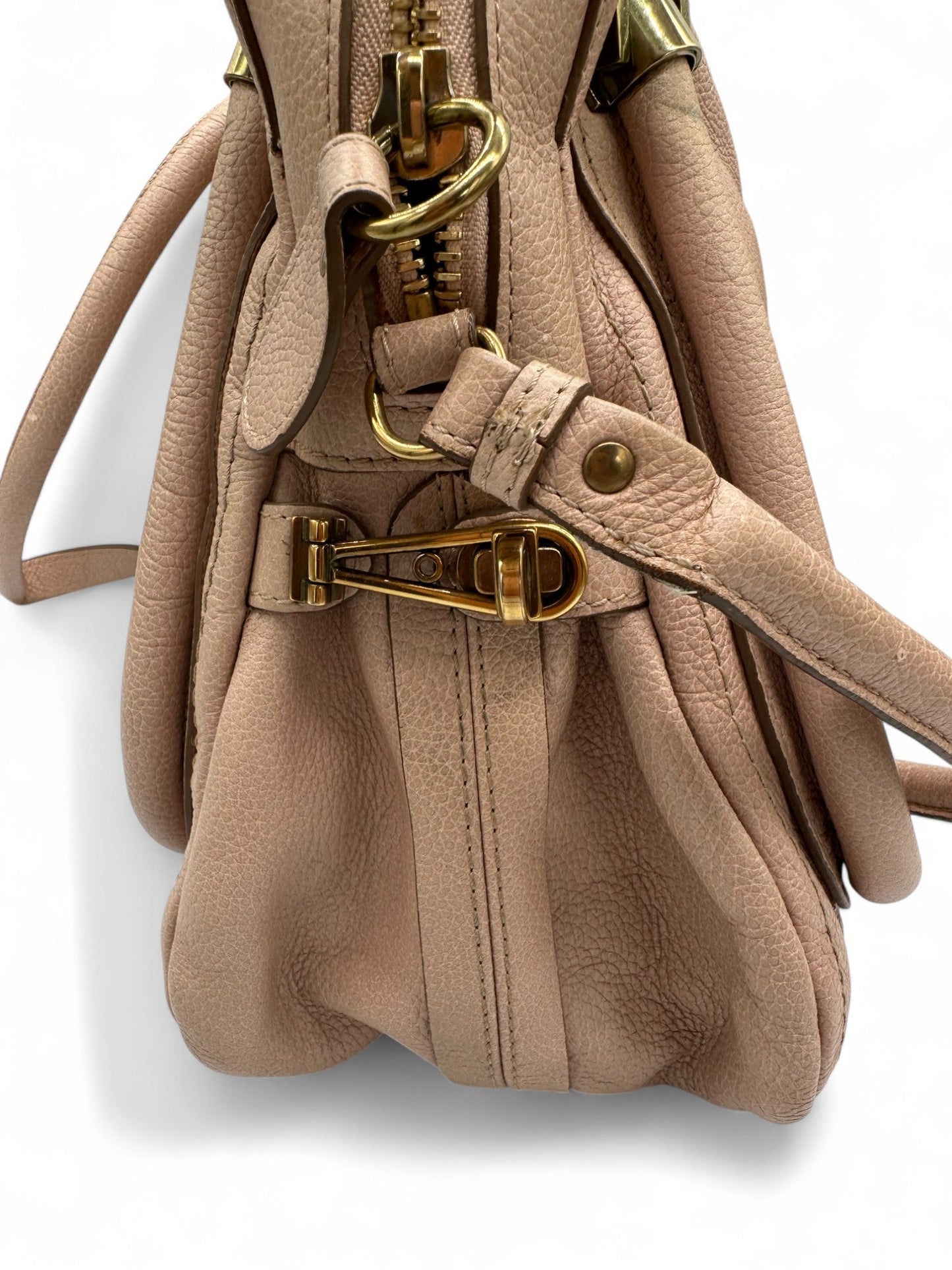 Vintage Chloé Paraty Handbag in Baby Pink Grain Leather - Thanks it's Vintage