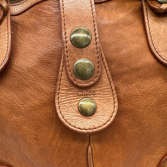 Vintage Chloé Silverado Cognac Brown Leather Handbag - Thanks it's Vintage
