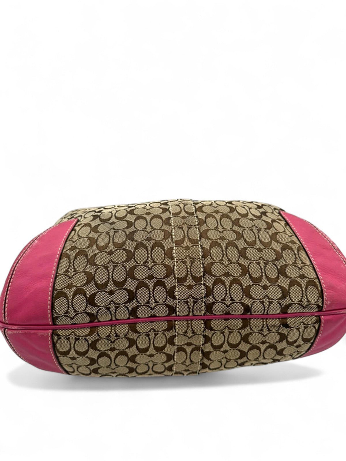 Vintage Coach 10772 Pink Leather Trim Y2K Ergo Shoulder Bag Monogram - Thanks it's Vintage