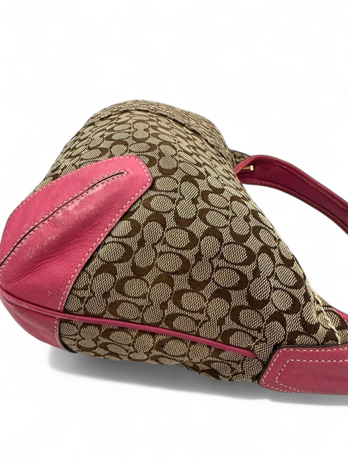 Vintage Coach 10772 Pink Leather Trim Y2K Ergo Shoulder Bag Monogram - Thanks it's Vintage