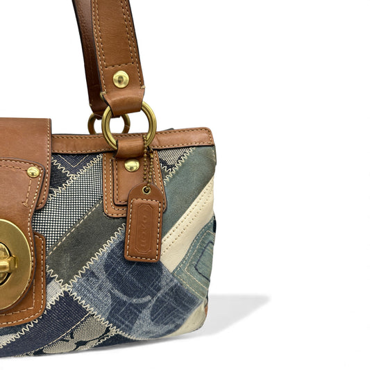 Vintage Coach 12216 Denim Patchwork Turnlock Handbag - Thanks it's Vintage