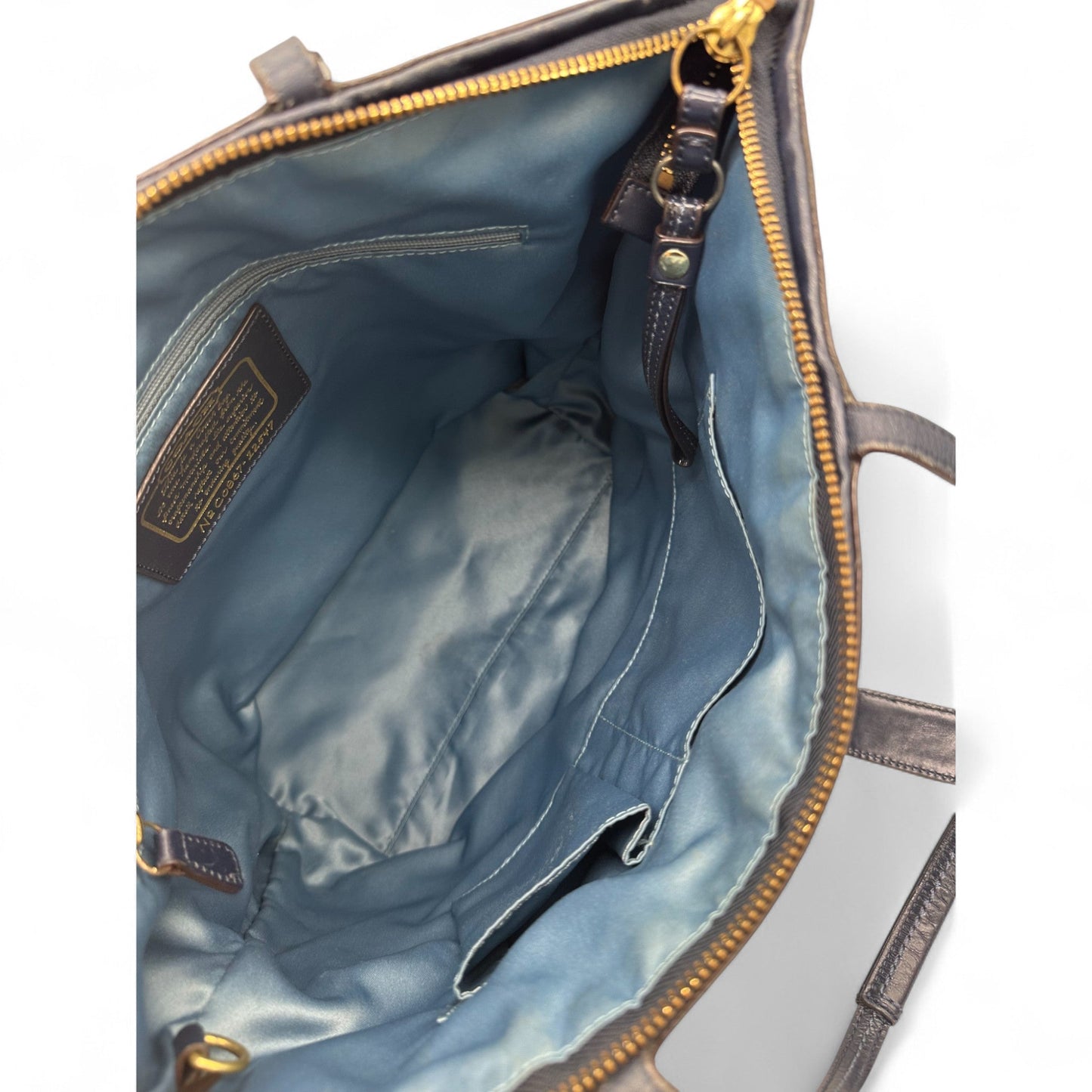 Vintage Coach 12547 Navy Denim Monogram Tote Shoulder Bag - Thanks it's Vintage