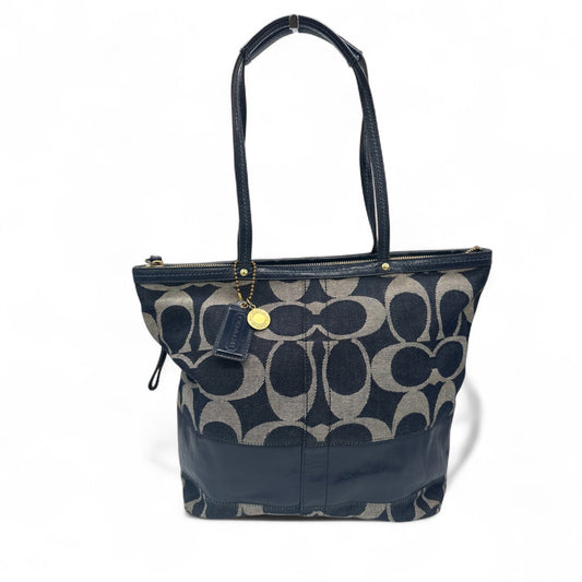 Vintage Coach 12547 Navy Denim Monogram Tote Shoulder Bag - Thanks it's Vintage