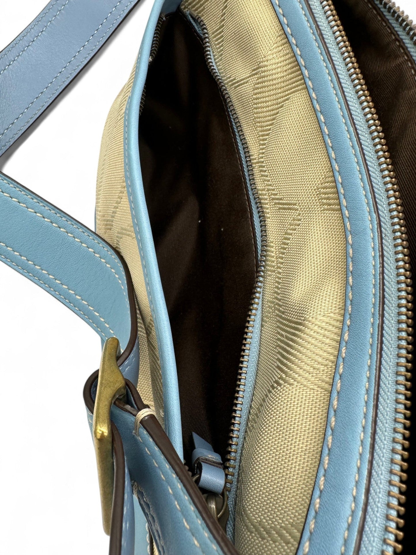 Vintage Coach 13102 Rare Baby Blue Monogram Legacy Shoulder Bag - Thanks it's Vintage