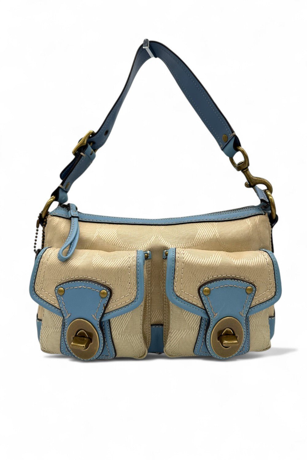 Vintage Coach 13102 Rare Baby Blue Monogram Legacy Shoulder Bag - Thanks it's Vintage