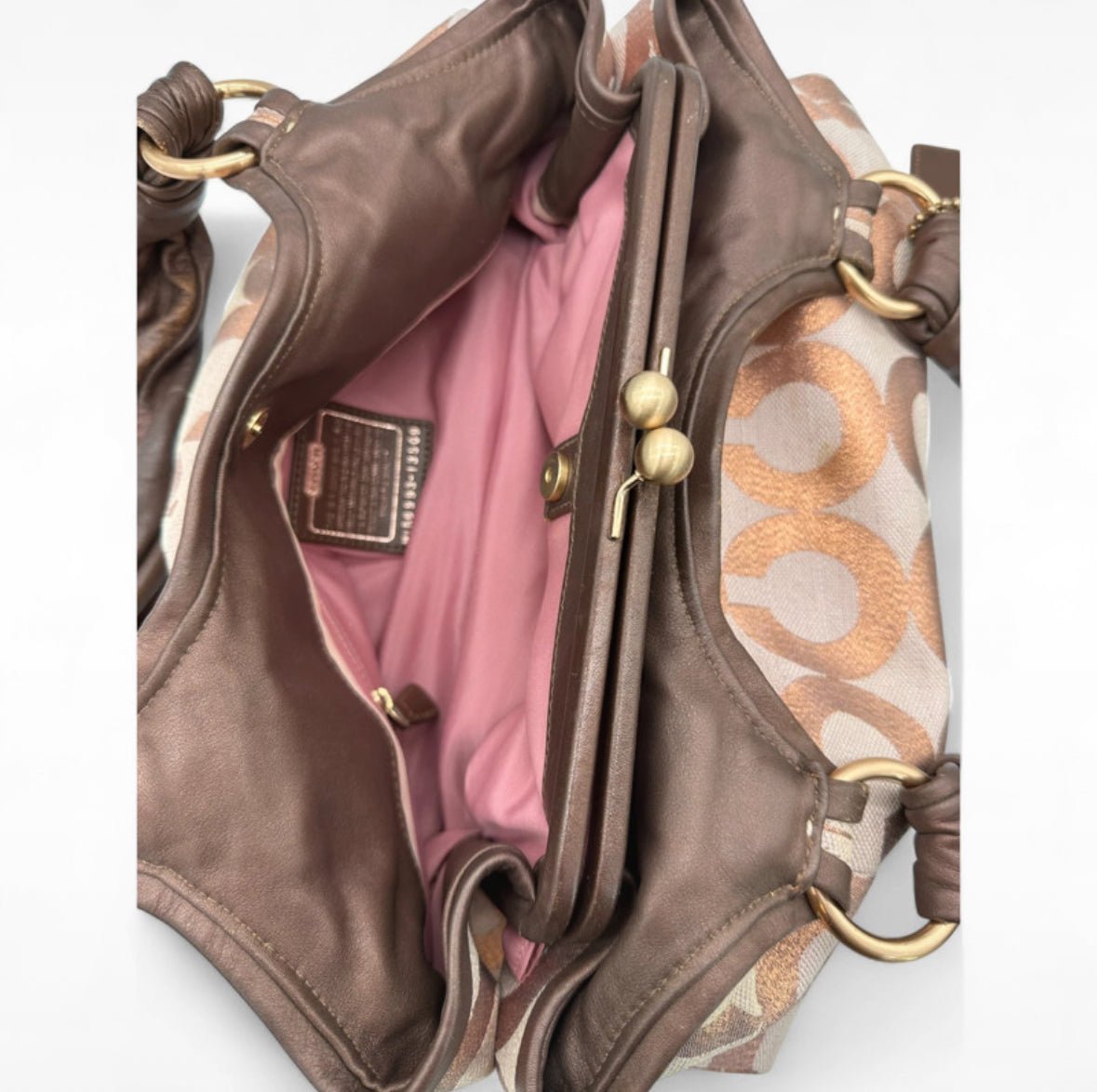 Vintage Coach 13509 Shoulder Bag in Rose gold monogram - Thanks it's Vintage