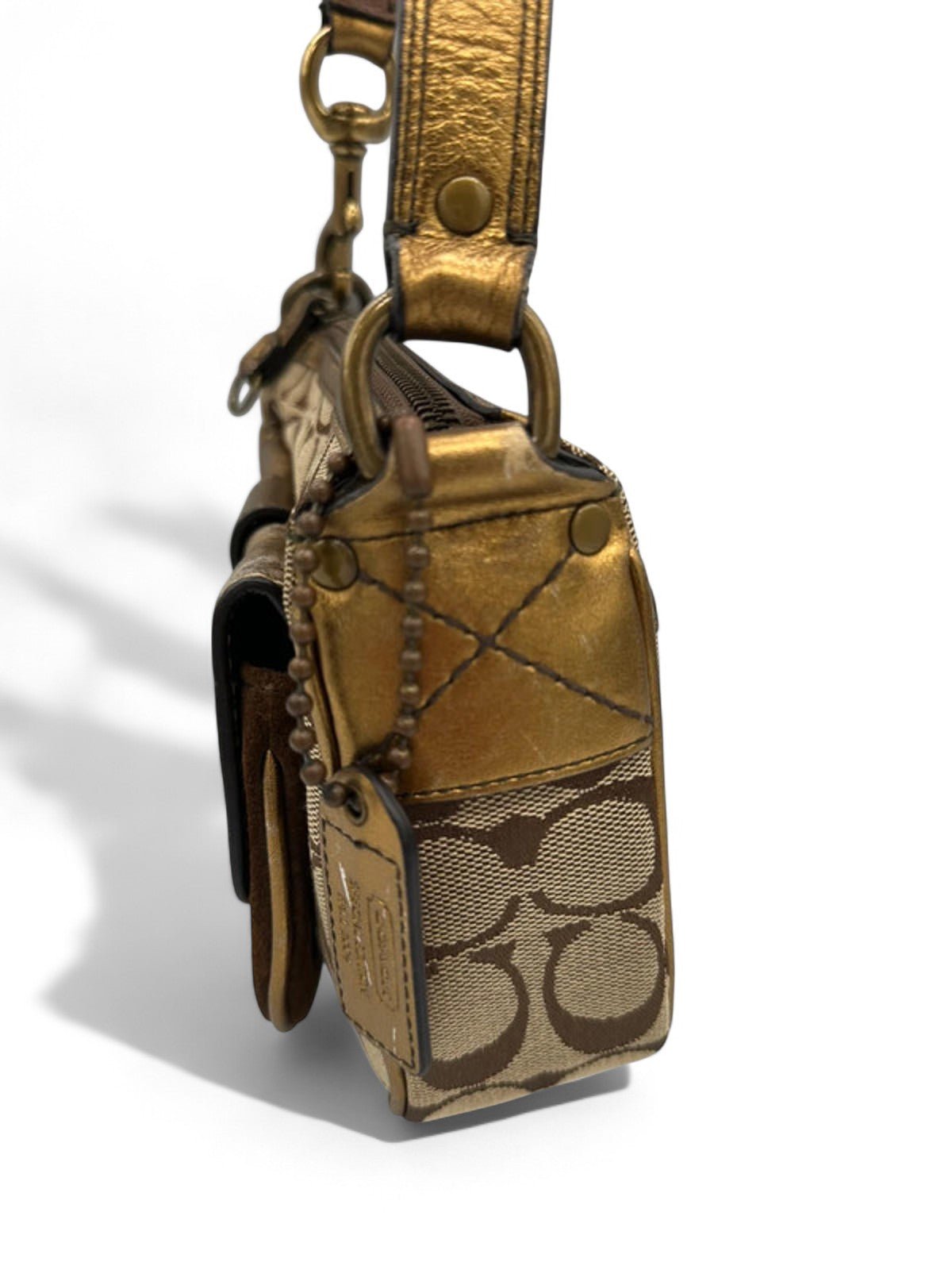Vintage Coach 1495 Limited Edition Fall 2004 Shoulder Bag Monogram with Suede Trim - Thanks it's Vintage