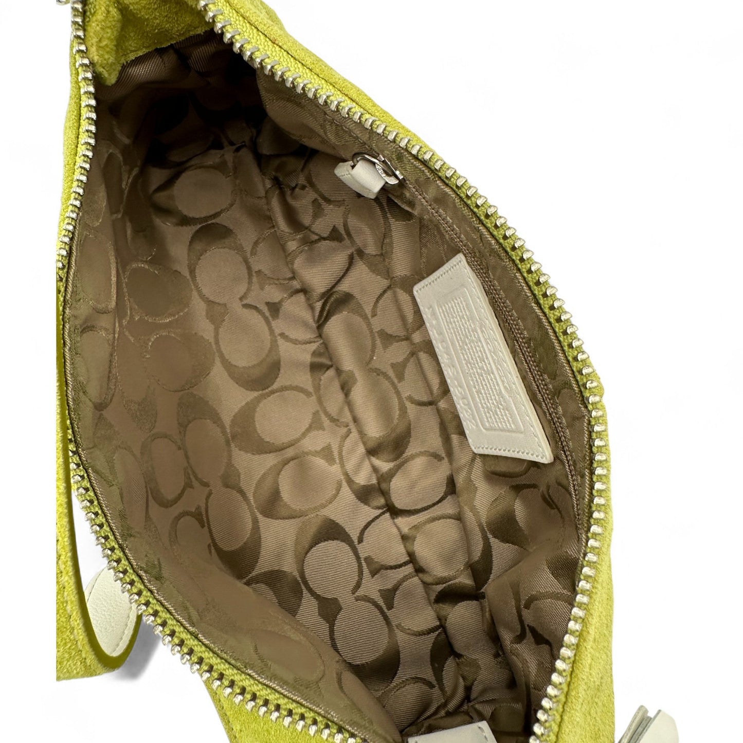 Vintage Coach 5032 Lime Green Suede Baguette Shoulder Bag - Thanks it's Vintage
