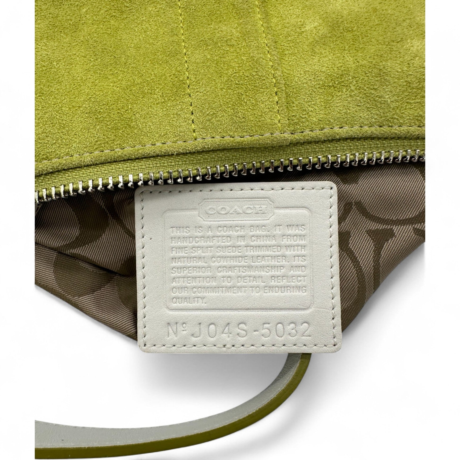 Vintage Coach 5032 Lime Green Suede Baguette Shoulder Bag - Thanks it's Vintage