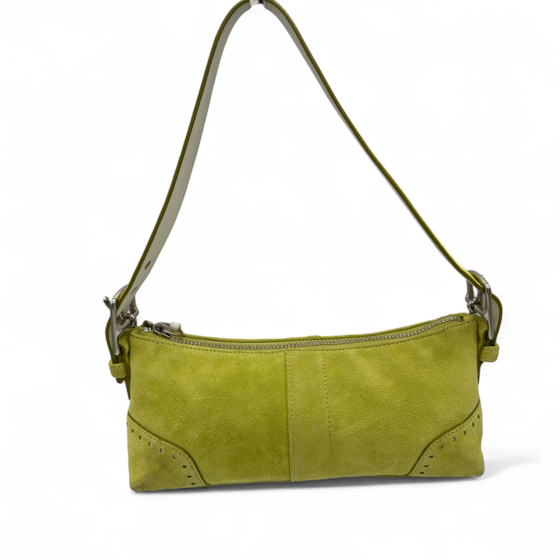 Vintage Coach 5032 Lime Green Suede Baguette Shoulder Bag - Thanks it's Vintage