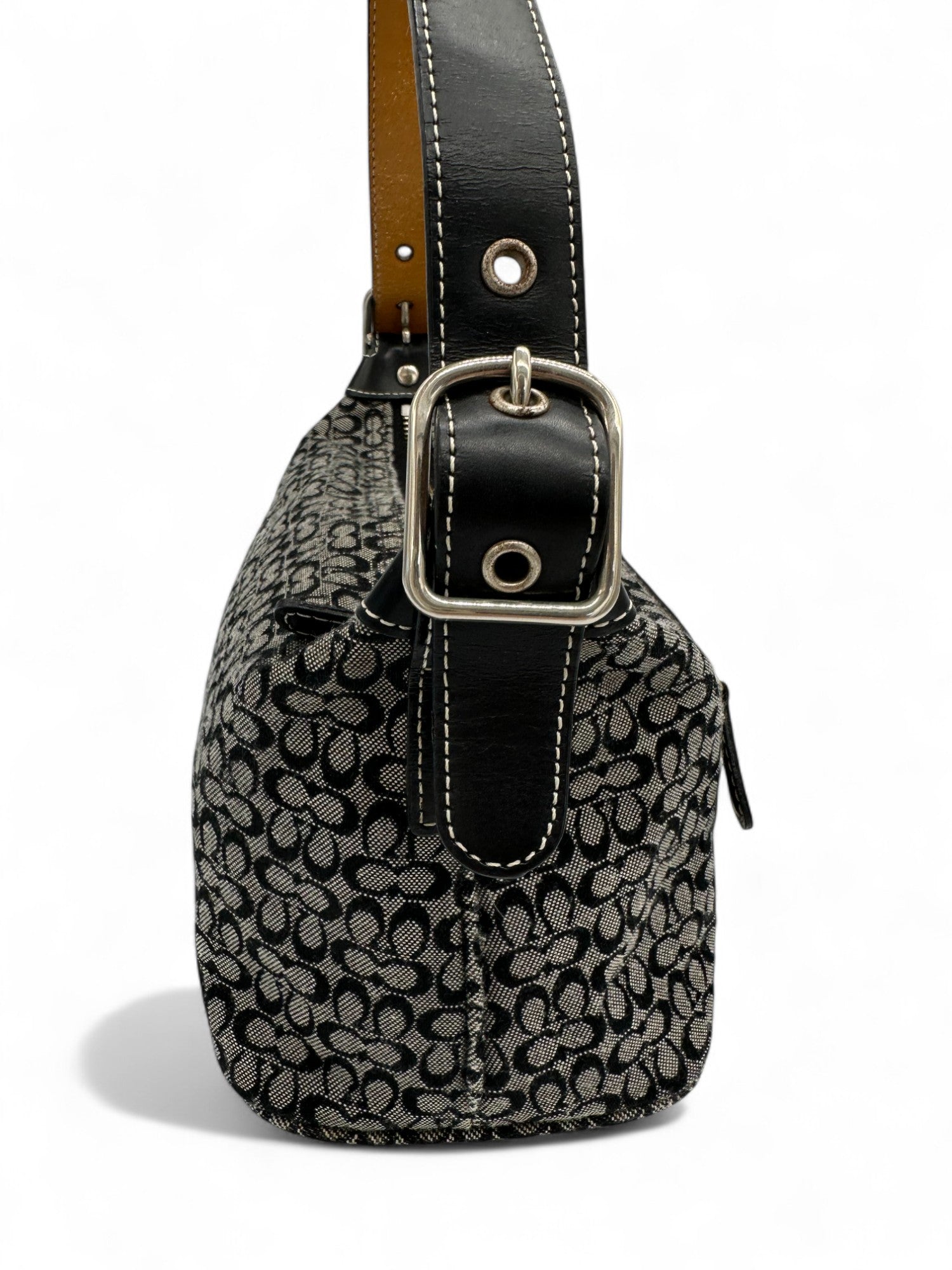 Vintage Coach 6332 Black Monogram Shoulder Bag Y2K - Thanks it's Vintage