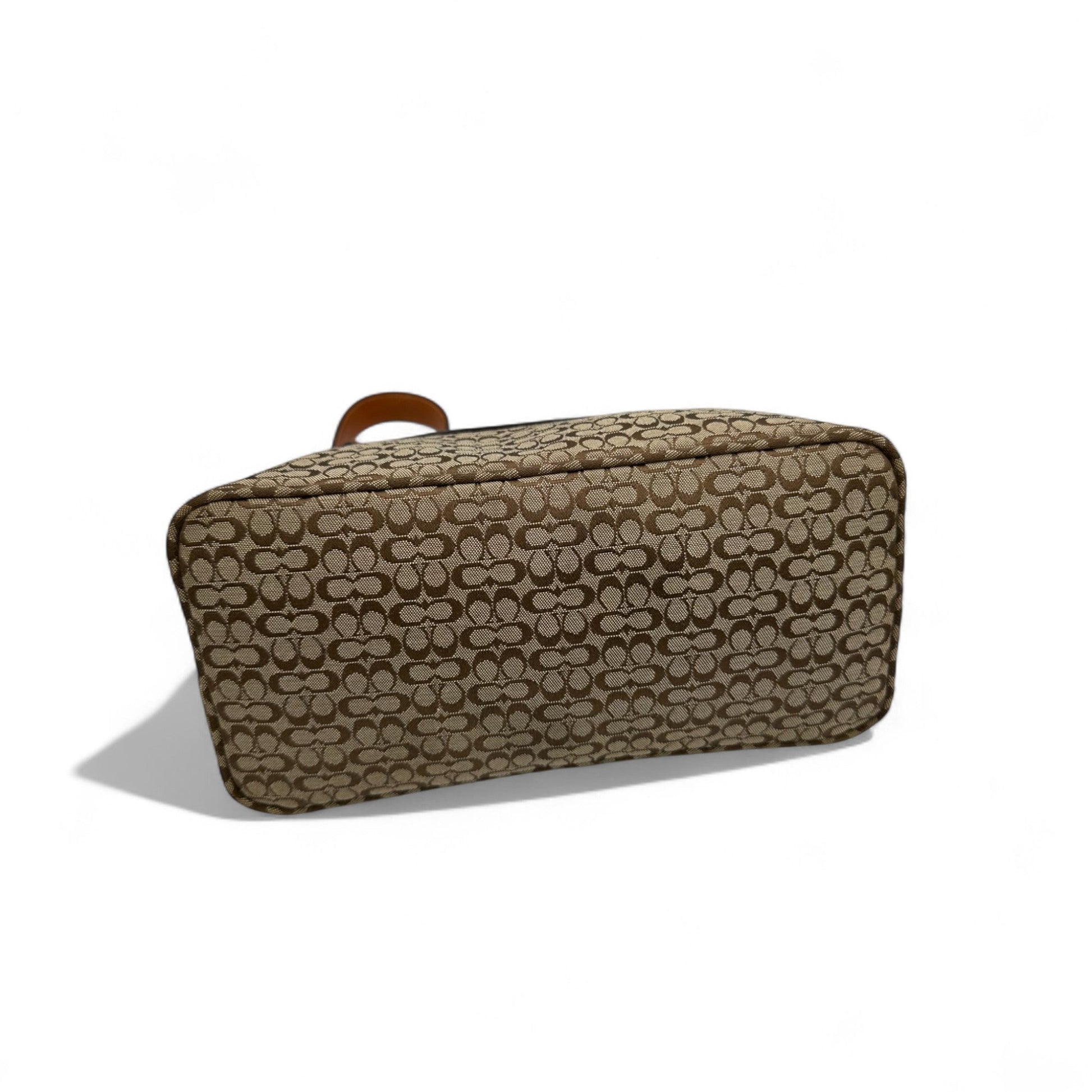 Vintage Coach 6332 Brown Mini Monogram Shoulder Bag with Tan Leather Trim Y2K - Thanks it's Vintage