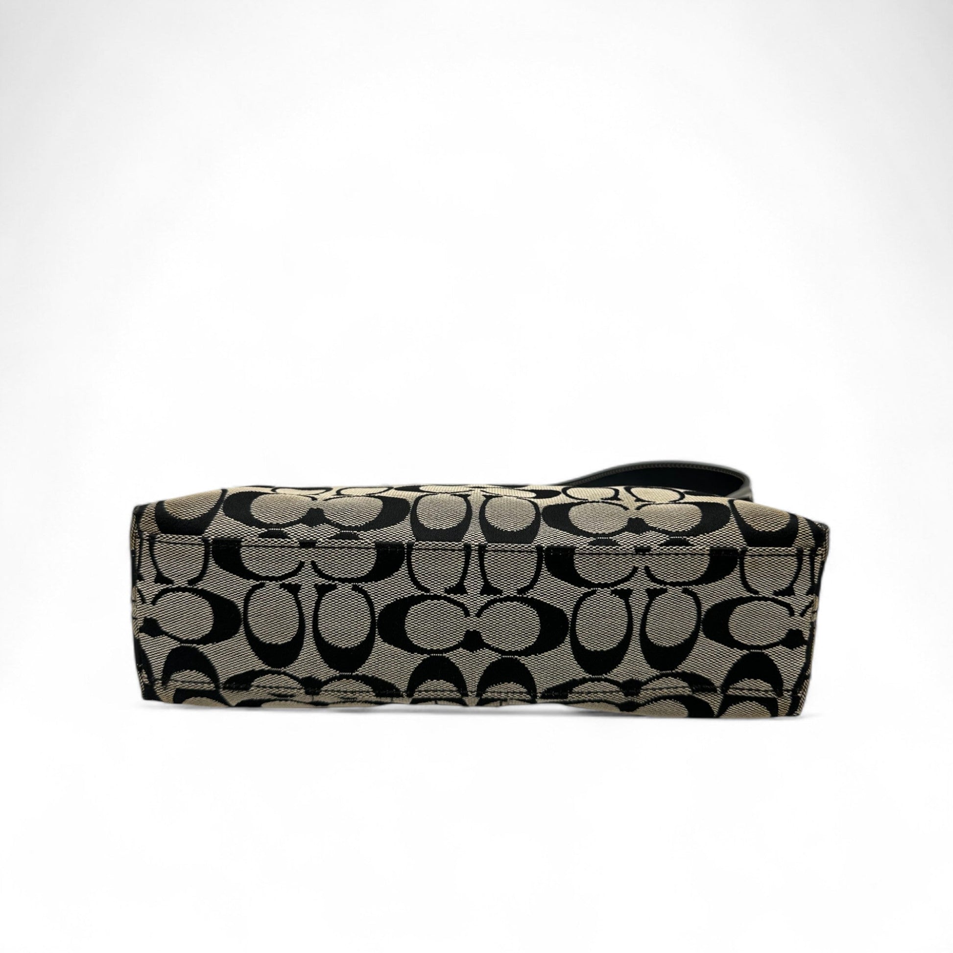 Vintage Coach 6371 East West Baguette Shoulder Bag Black and Grey Monogram Y2K - Thanks it's Vintage