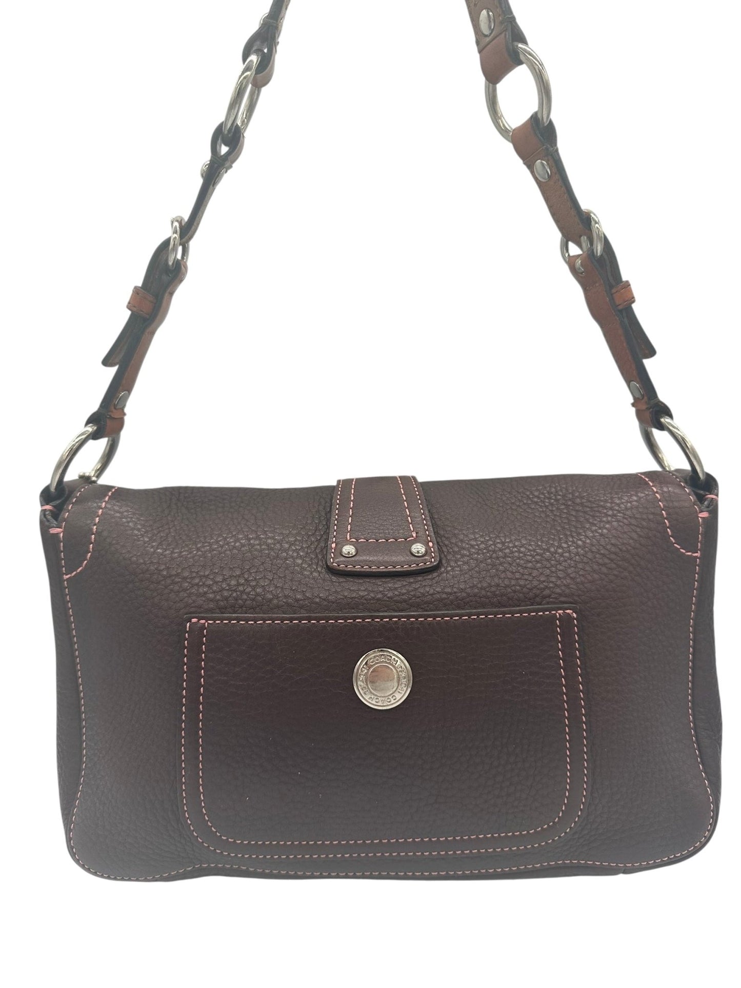 Vintage Coach 8A41 Soho Buckle Shoulder Bag in Brown Grain Leather - Thanks it's Vintage