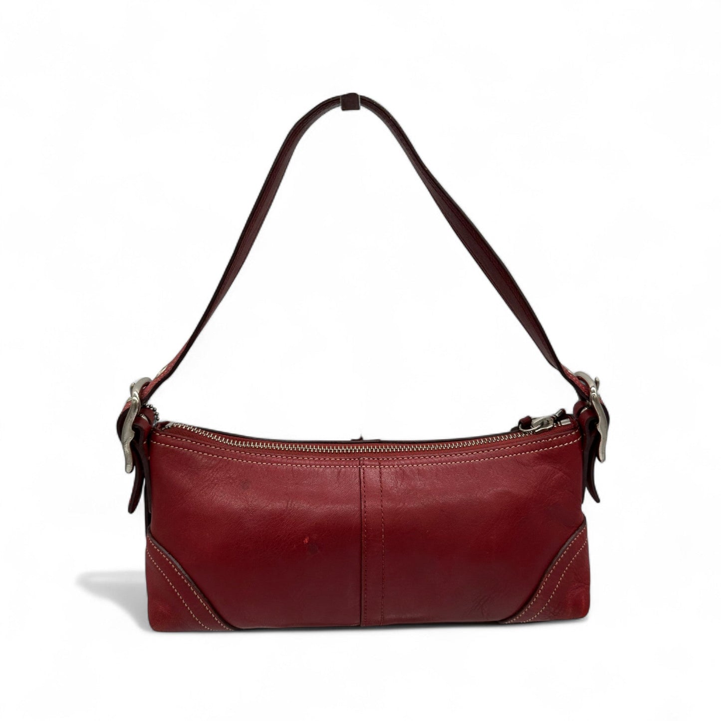 Vintage Coach 8A64 Red Leather Baguette Shoulder Bag - Thanks it's Vintage