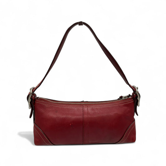 Vintage Coach 8A64 Red Leather Baguette Shoulder Bag - Thanks it's Vintage