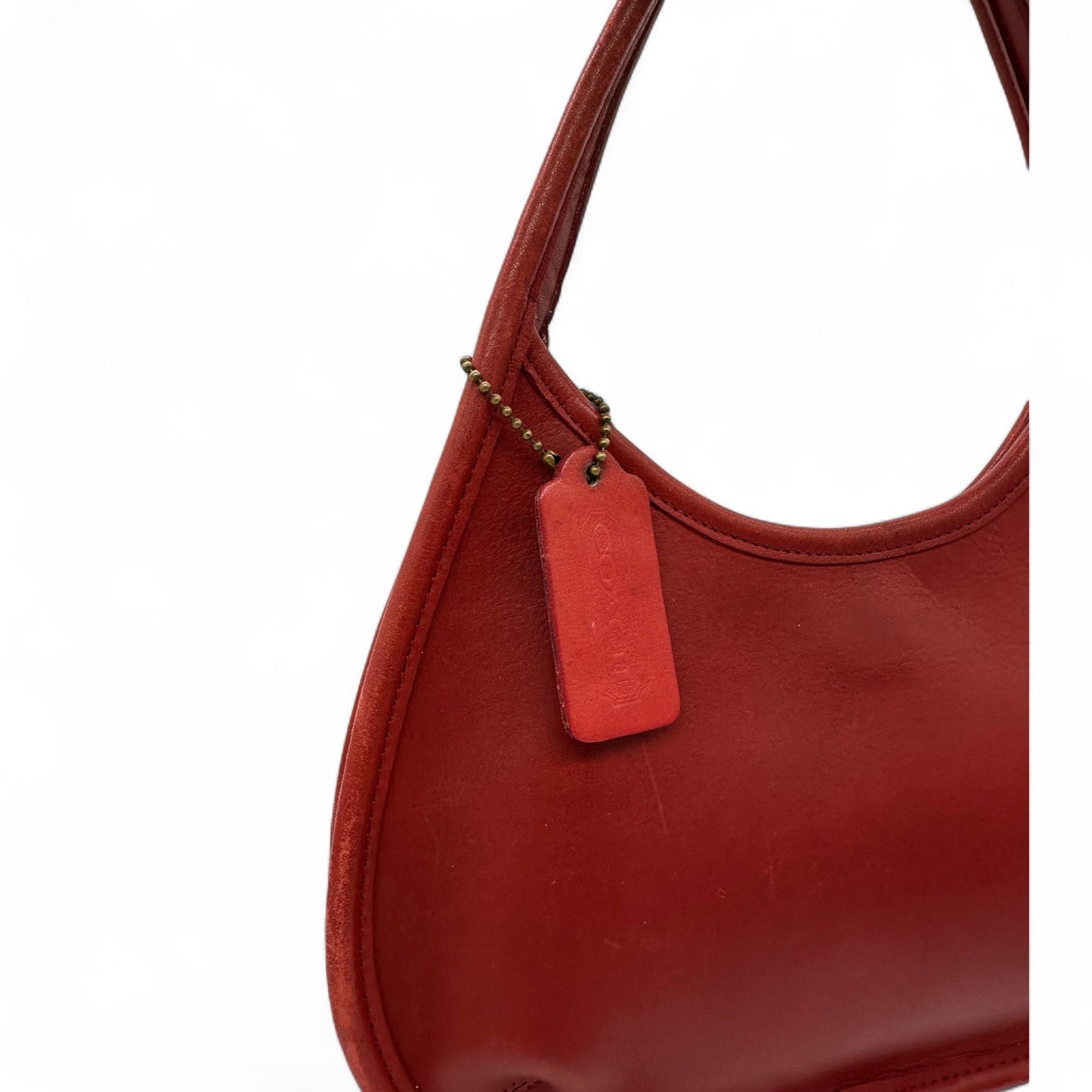 Vintage Coach 9027 Red Leather Ergo Shoulder Bag - Thanks it's Vintage