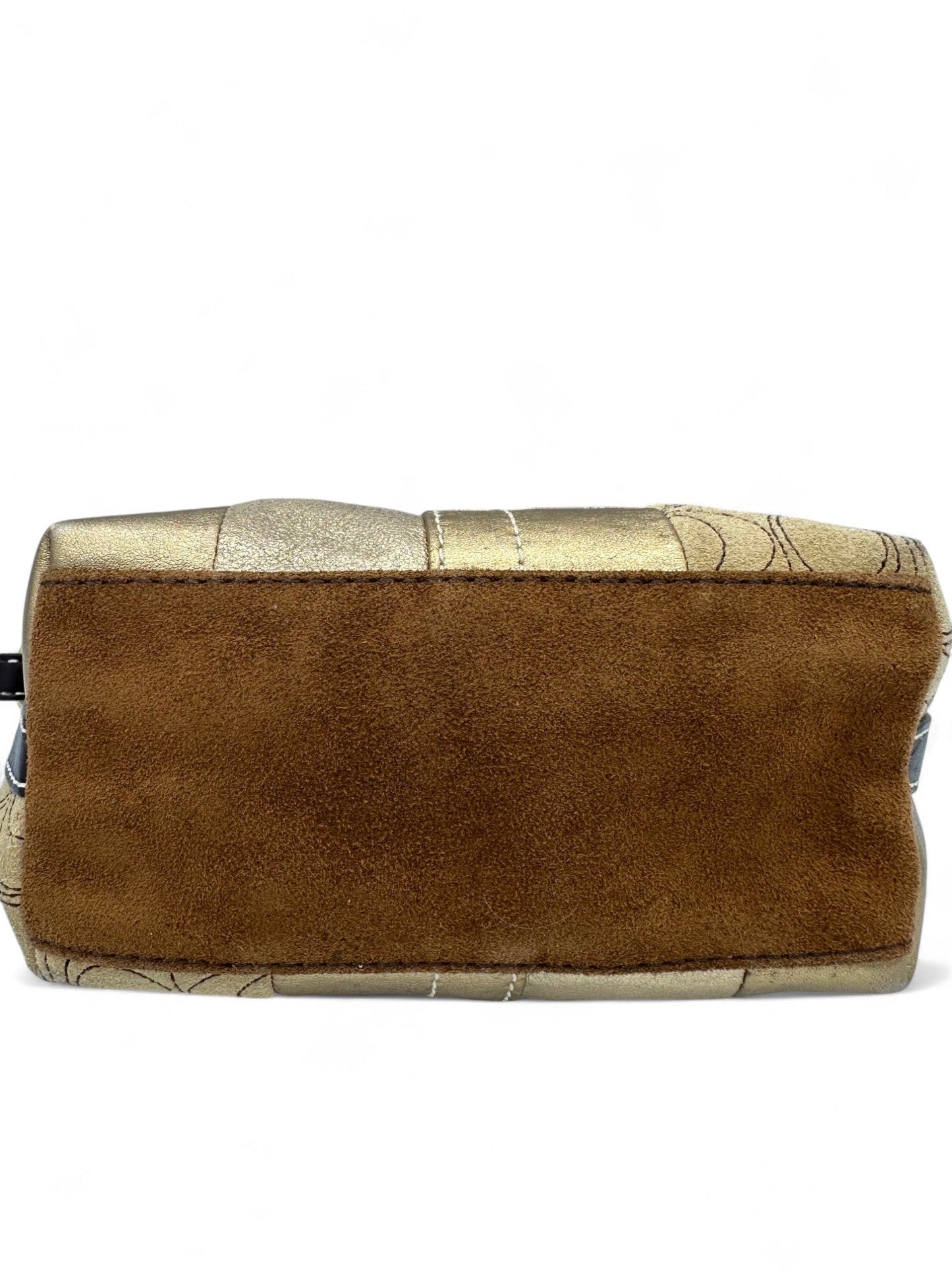 Vintage Coach Beige, Brown and Gold Patchwork Y2K Mini Bag - Thanks it's Vintage